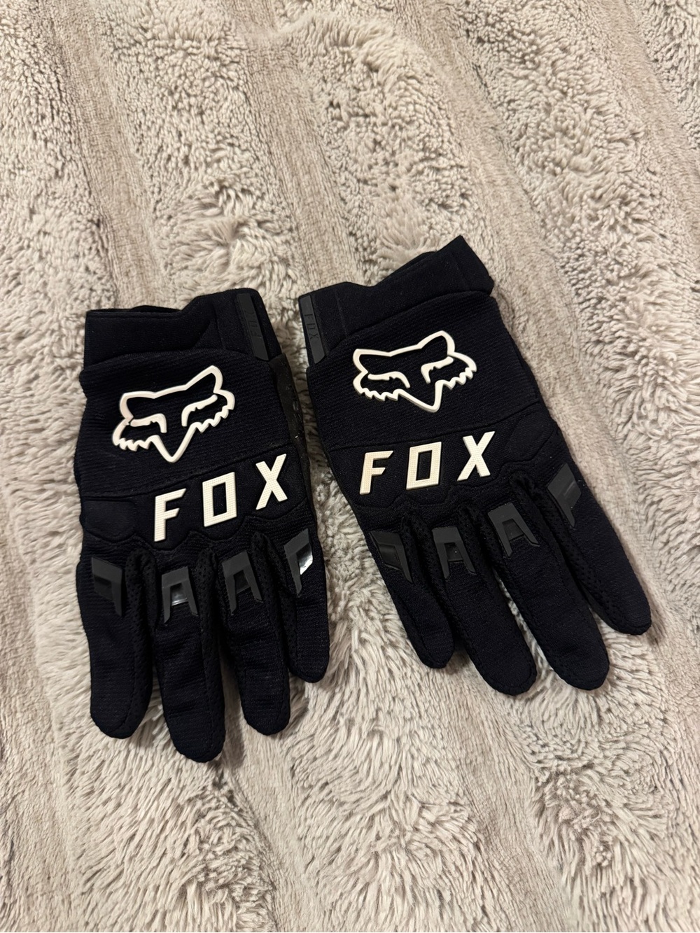 Fox Racing Black Bike Riding Gloves with White Logo